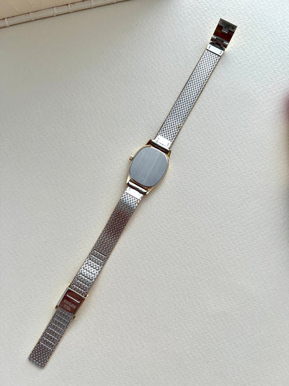 Omega De Ville Oblong Womens Watch with Gold Mesh Bracelet, product view 12.