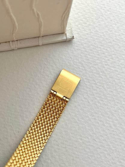Omega De Ville Oblong Womens Watch with Gold Mesh Bracelet, product view 9.