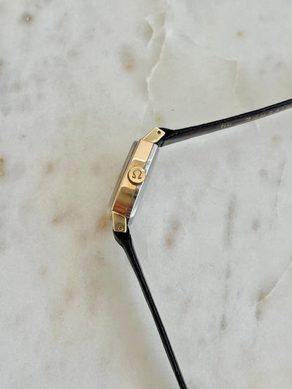Omega De Ville petite tonneau women’s watch, strap detail.
