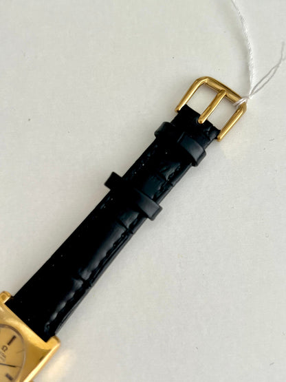 Omega De Ville Rectangular Frame Women's Watch Mechanical Automatic, dial close up of a vintage women's watch at Gilded Hour.