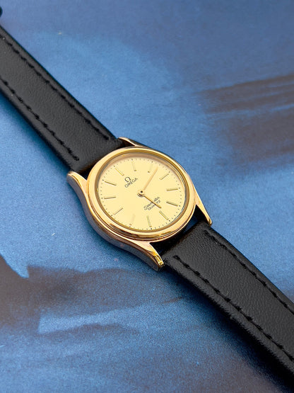 Caseback detail of the Omega Seamaster watch.