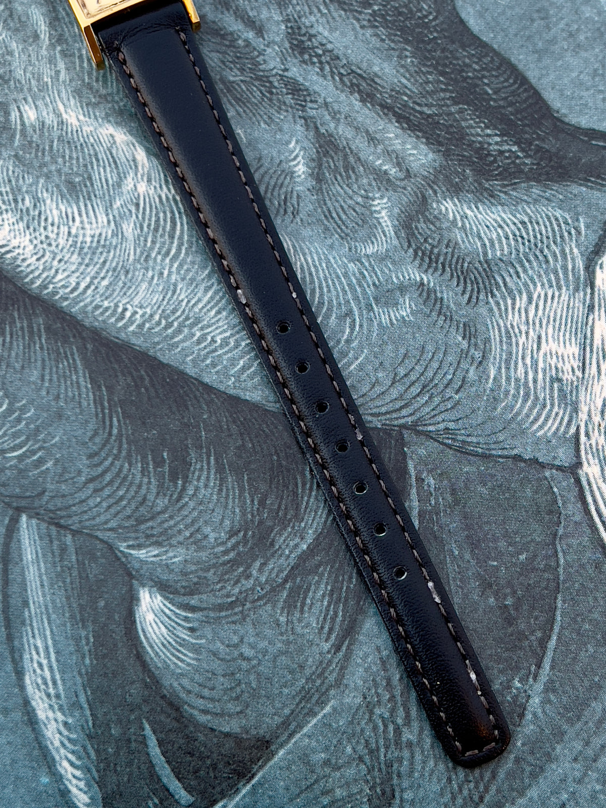 Omega Tank Gold Toned Woman's Watch, caseback detail of a vintage women's watch at Gilded Hour.