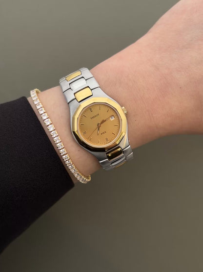Tissot PRX Two Tone Champagne Dial with Integrated Bracelet