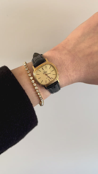 Omega De Ville Cushion Gold Toned Woman's Watch
