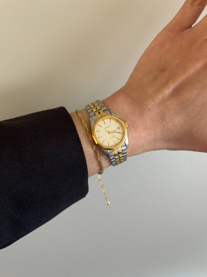 Tissot Pinstripe Dial Two Tone Women’s Watch