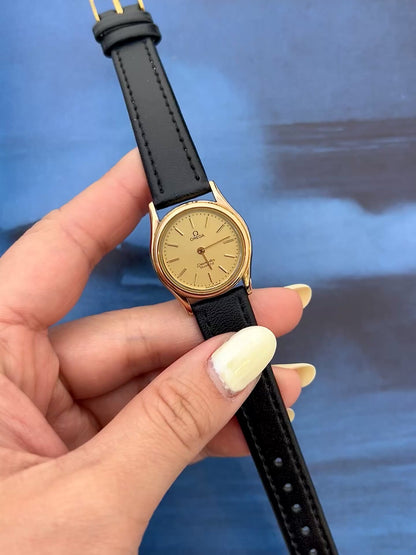 Omega Seamaster Ladies Gold Watch with Cream Dial