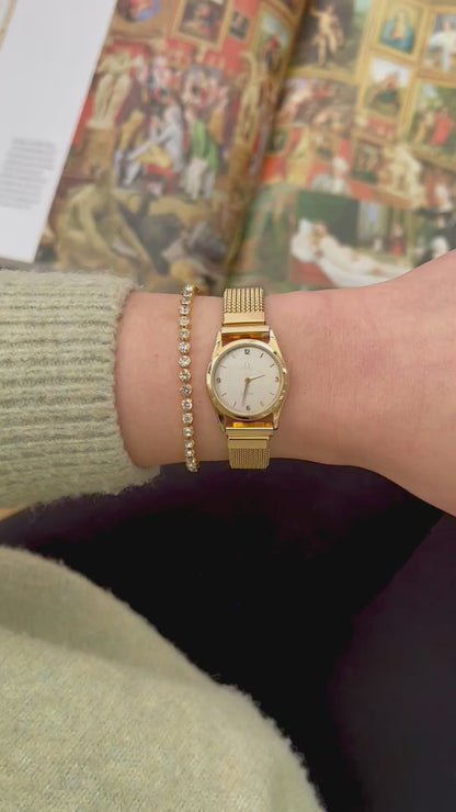 Omega De Ville Gold Ladies’ Watch with Italian Elastic Mesh Bracelet