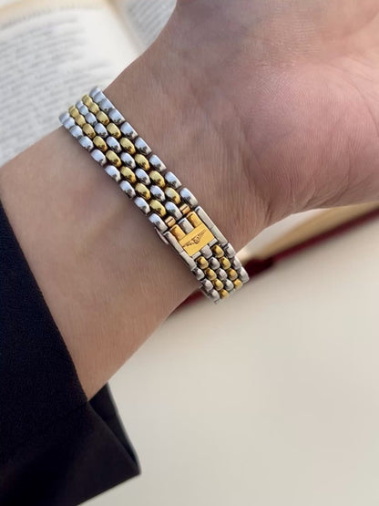 Longines Two Tone Gold Bezel Ladies Watch with Date