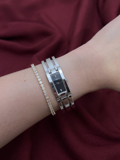 Seiko Lassale Bangle Woman's Watch with Charcoal Dial