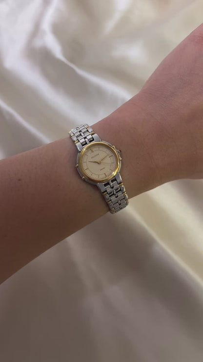 Seiko Exceline Two Toned Watch with Champagne Dust Dial