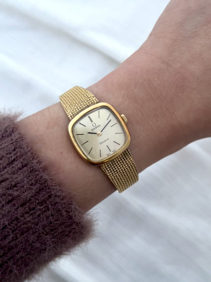 Omega Geneve Ladies’ Watch with Gold Mesh Bracelet
