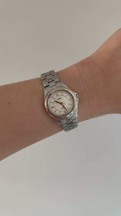 Seiko Exceline Women's Watch with a Tatami Woven Textured Dial