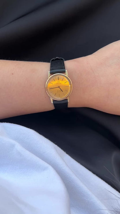 Omega Round Gold Toned Woman's Watch
