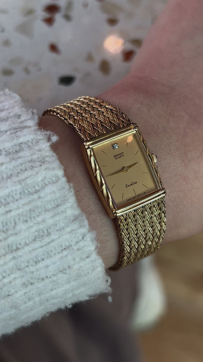Seiko Tank Vintage Woman's Watch with a Croissant Case