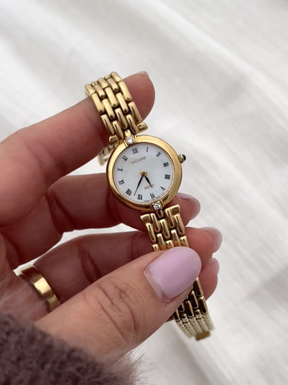 Seiko Exceline Gold-Tone Bracelet Woman's Watch with Diamond Accents