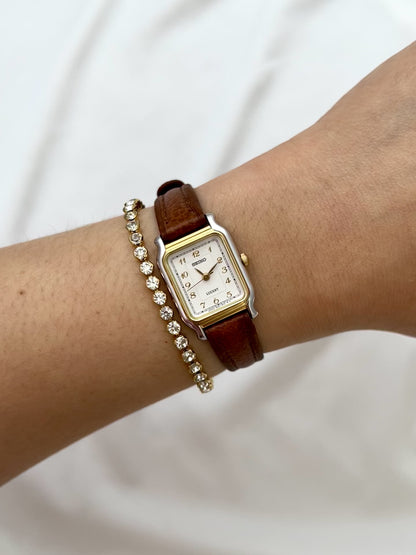 Seiko Exceline Ladies Gold Soft Tank Watch