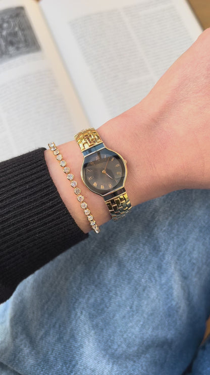 Seiko Lassale Black and Gold Woman's Watch