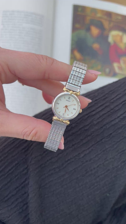 Seiko Two Toned Woman's Watch with Ribbon End Links