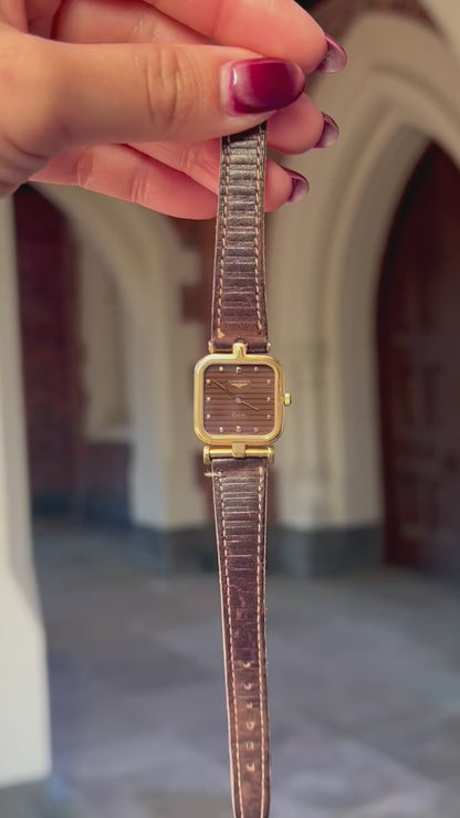 Longines Square Cushion With Espresso Ripple Dial