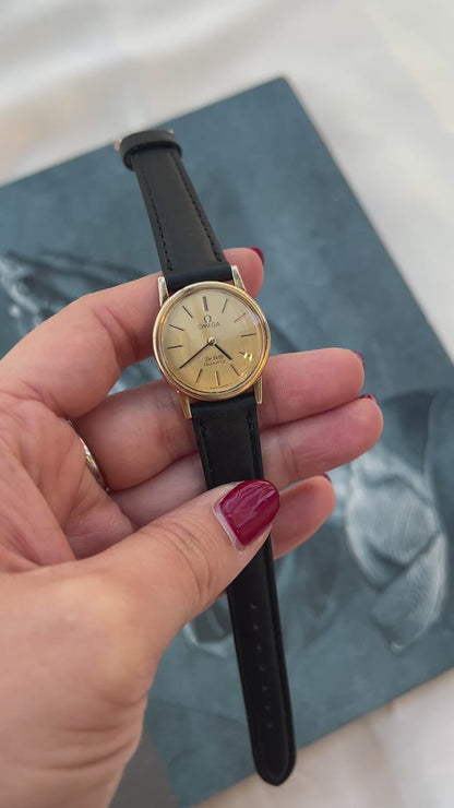 Omega Round Gold Toned Woman's Watch