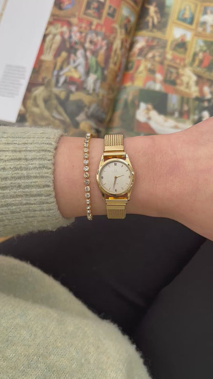 Omega De Ville Gold Ladies’ Watch with Italian Elastic Mesh Bracelet