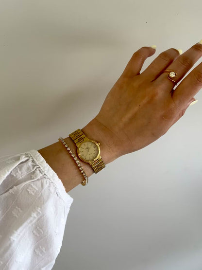 Longines Conquest Woman's Watch in Gold with Champagne Dial