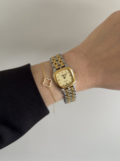 Longines Ladies Two Tone Bracelet Watch with Champagne Dial