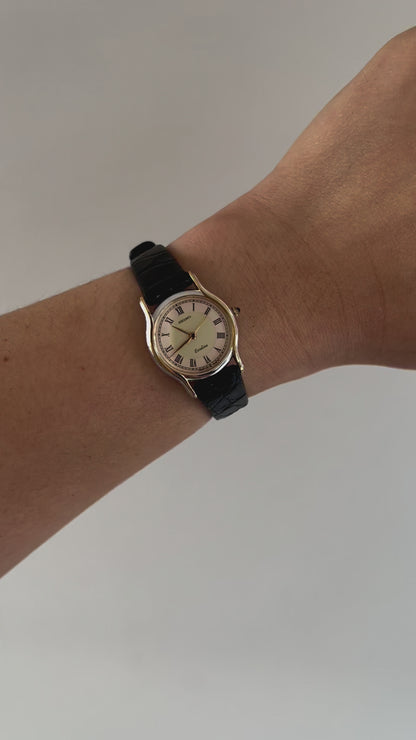 Seiko Exceline Two Tone Woman's Watch with Salmon & Cream Dial