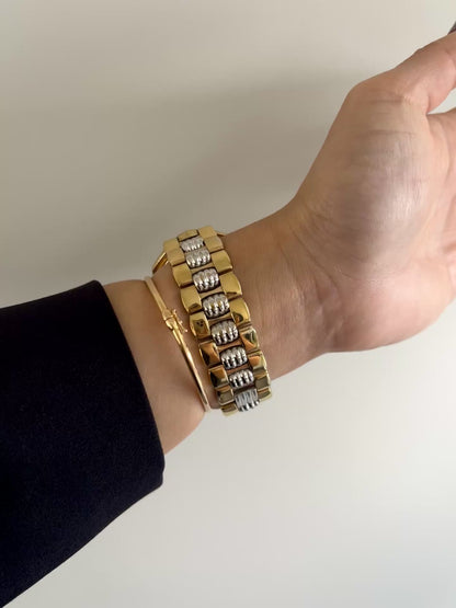 Christian Dior Octagonal Two Tone Bracelet Watch