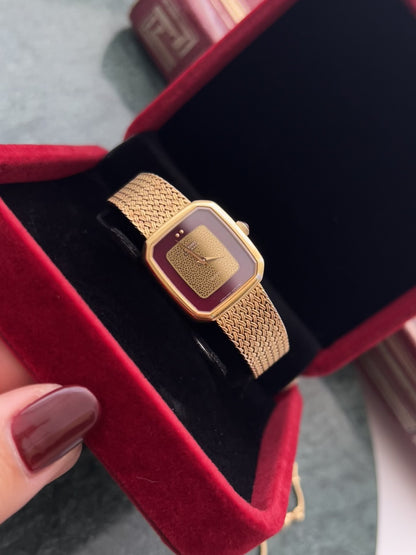 Seiko Lassale Bordeaux Gold Mesh Bracelet Ladies Watch