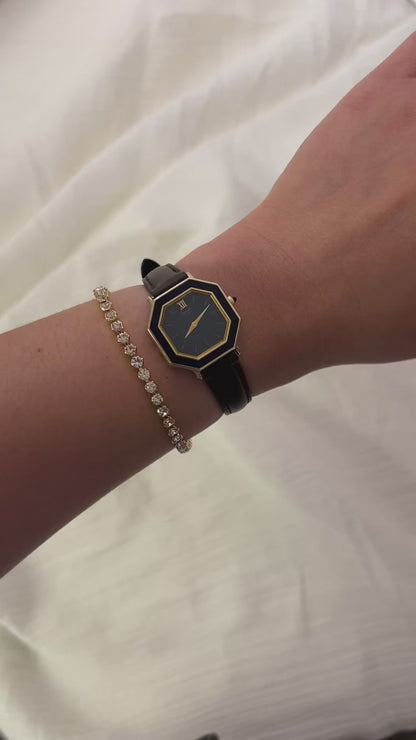 Seiko Rare Octagonal Women's Watch with Enamel Bezel