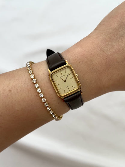 Seiko Lassale Gold Toned Tank Ladies Watch