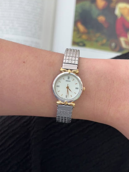 Seiko Two Toned Woman's Watch with Ribbon End Links