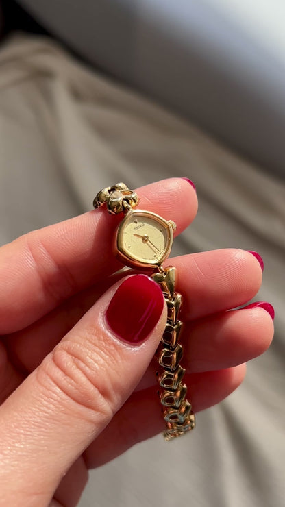 Seiko Gold Toned Women's Watch with Hearts Bracelet