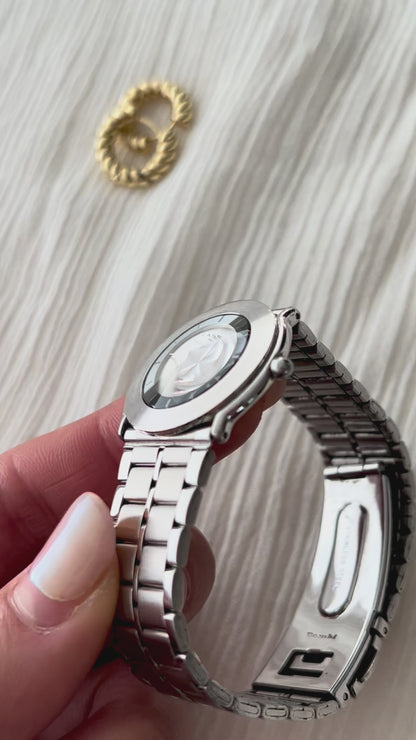 Lassale by Seiko Retrocool Woman's Watch with Unique Diamond Cut Crystal