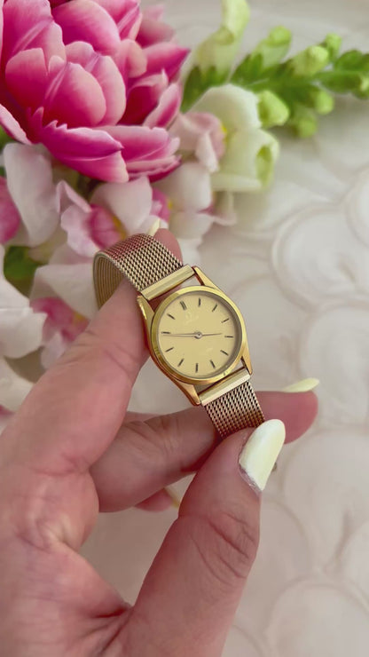 Omega De Ville in Gold with Mesh Bracelet