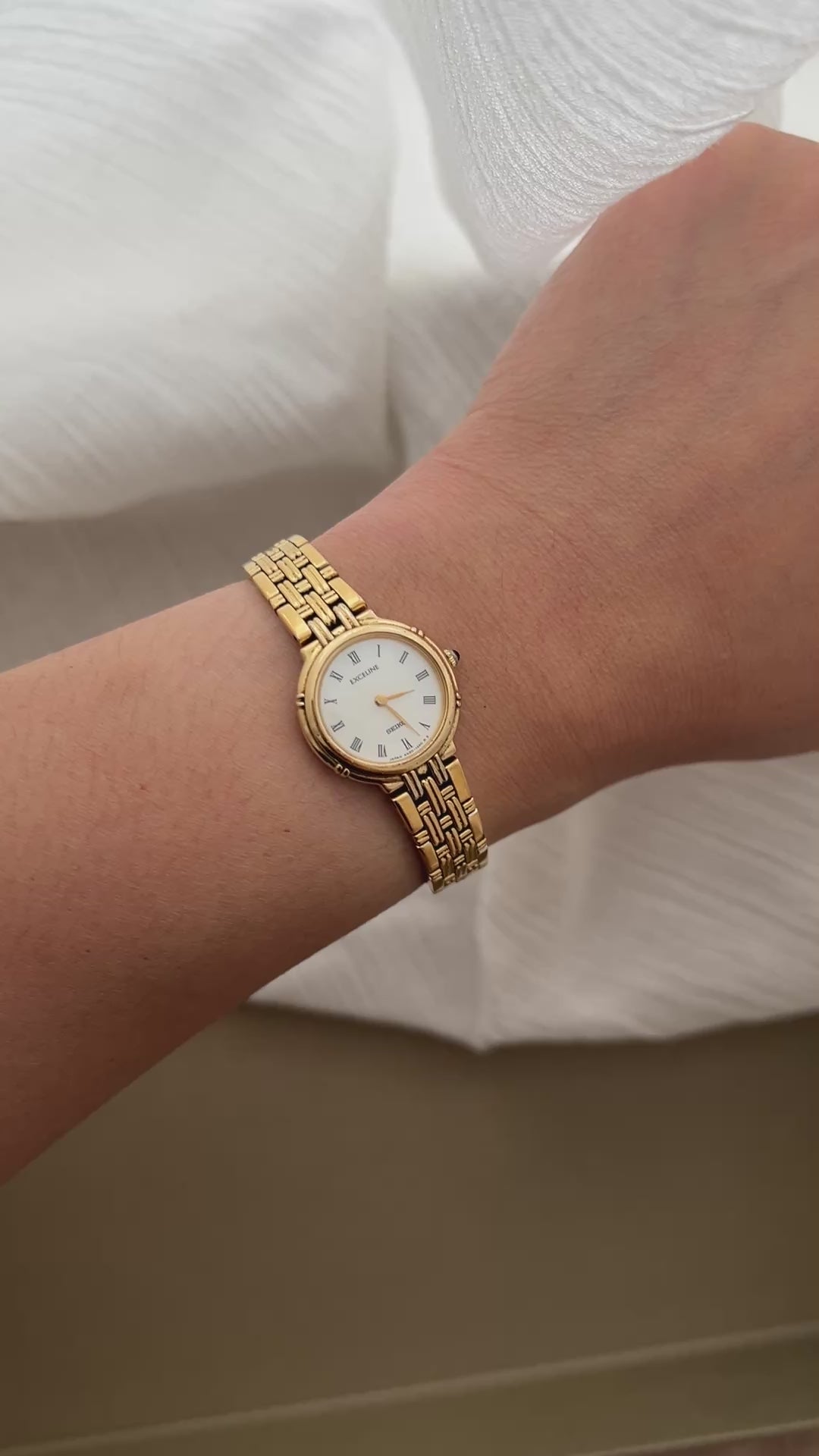 Seiko Exceline Gold Woman's Watch Roman Numerals – The Gilded Hour