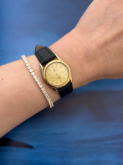 Omega Seamaster Ladies Gold Watch with Cream Dial