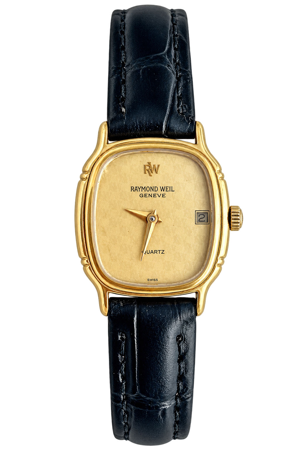 Raymond Weil Gold Tone Cushion Champagne Dial Watch