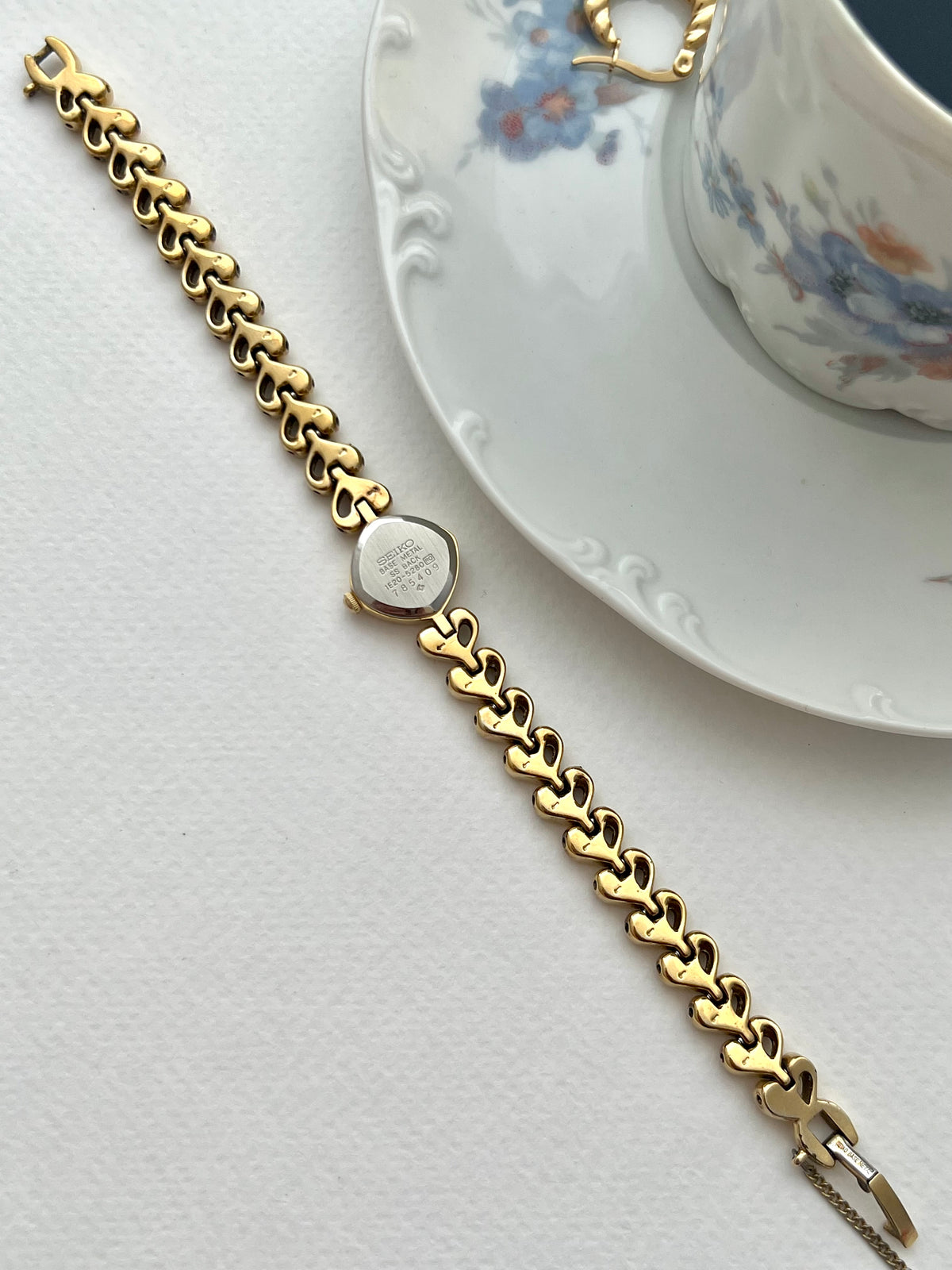 Seiko Gold Toned Women's Watch with Hearts Bracelet, product photograph 9.