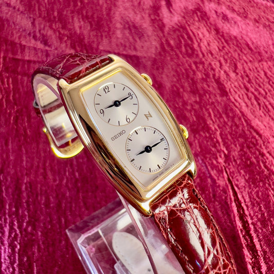 Seiko Dual Time Gold Tone Women’s Watch, product photograph 1.