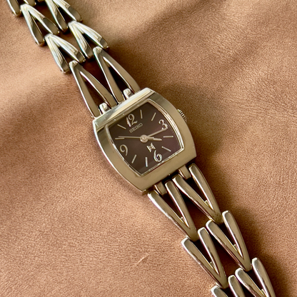 Seiko Noie Brown Dial Sculpted Bracelet women's watch — product photograph 1