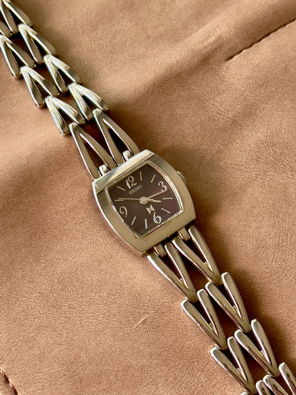 Seiko Noie Brown Dial Sculpted Bracelet women's watch — product photograph 2