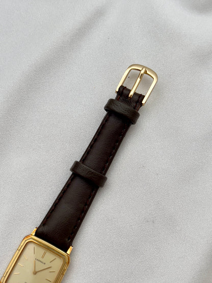 Seiko Lassale Gold Toned Tank Ladies Watch, box set of a vintage women's watch at Gilded Hour.