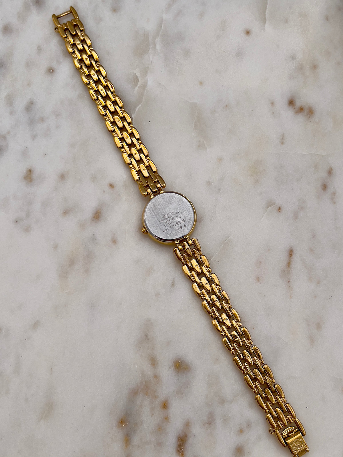 Seiko Tisse Gold Toned Women's Watch, front view of a vintage women's watch at Gilded Hour.