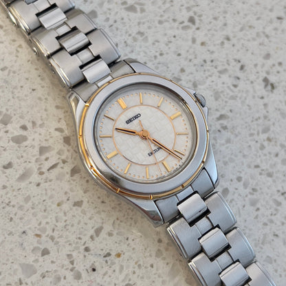 Seiko Exceline Women's Watch with a Tatami Woven Textured Dial, vintage women's watch product photo 1 of 7.