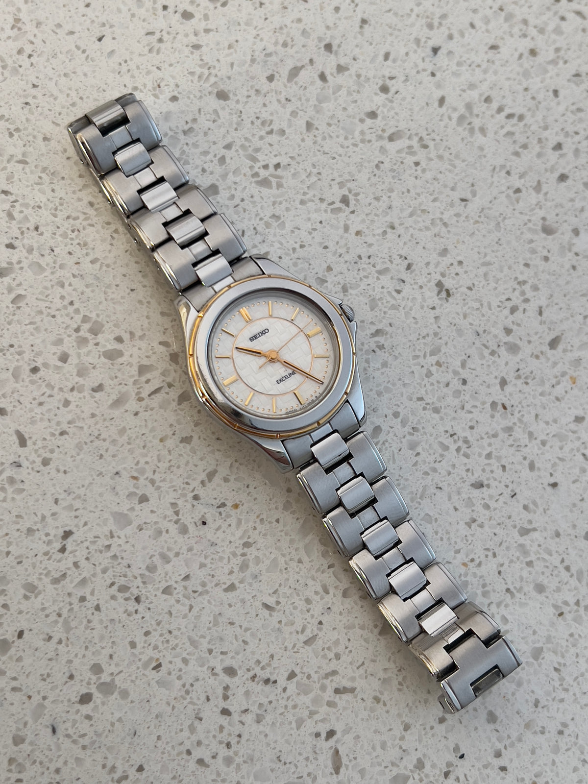 Seiko Exceline Women's Watch with a Tatami Woven Textured Dial, vintage women's watch product photo 3 of 7.