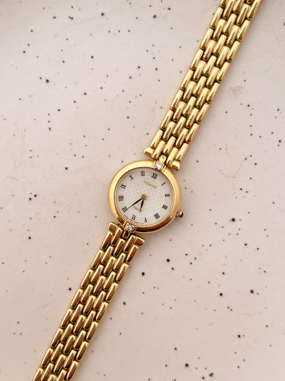 Seiko Exceline Roman Dial Gold Diamond Accent Women’s Watch, product view.