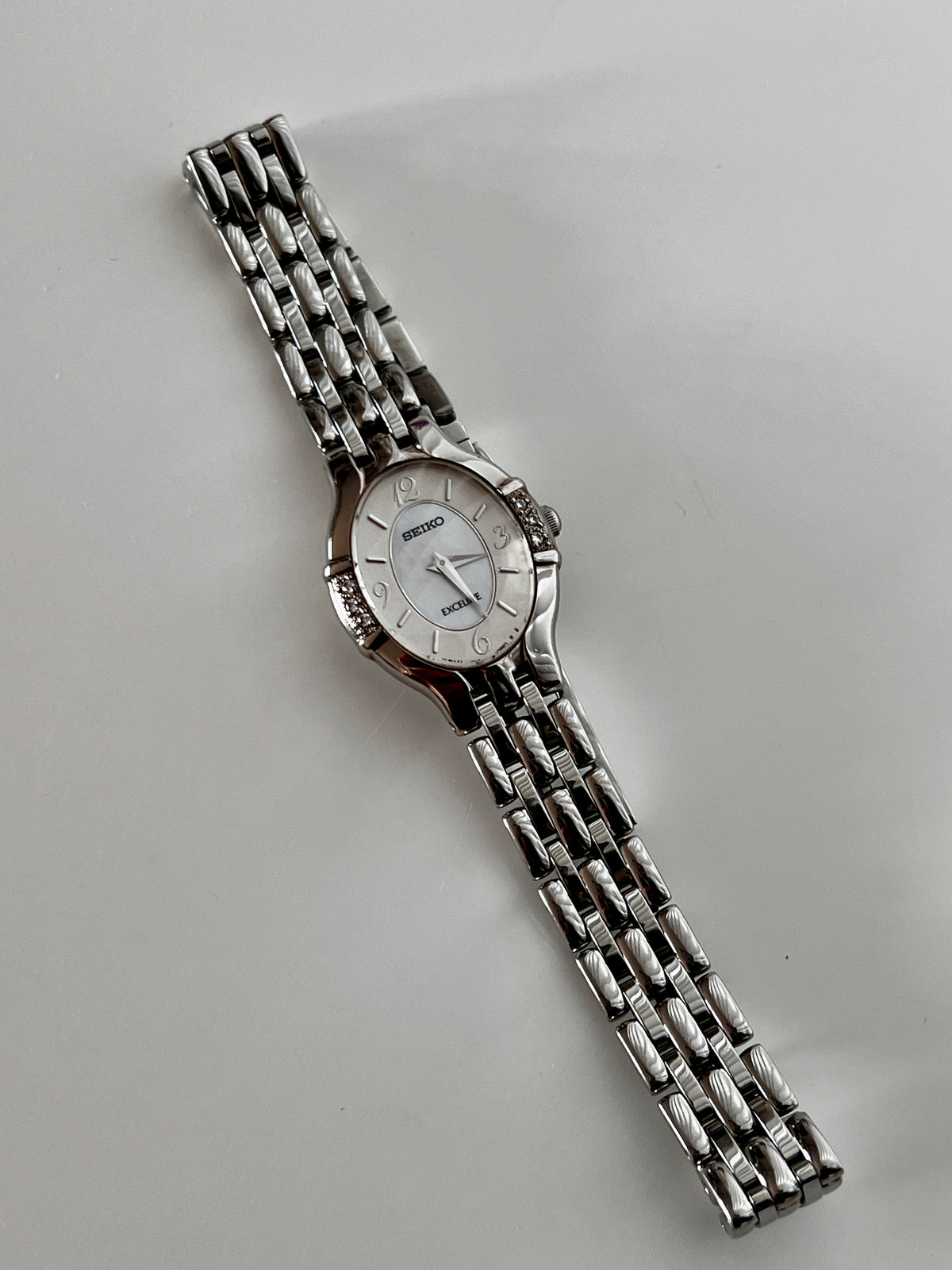 Seiko Exceline Oval Diamond Bezel Watch, product photograph 2.