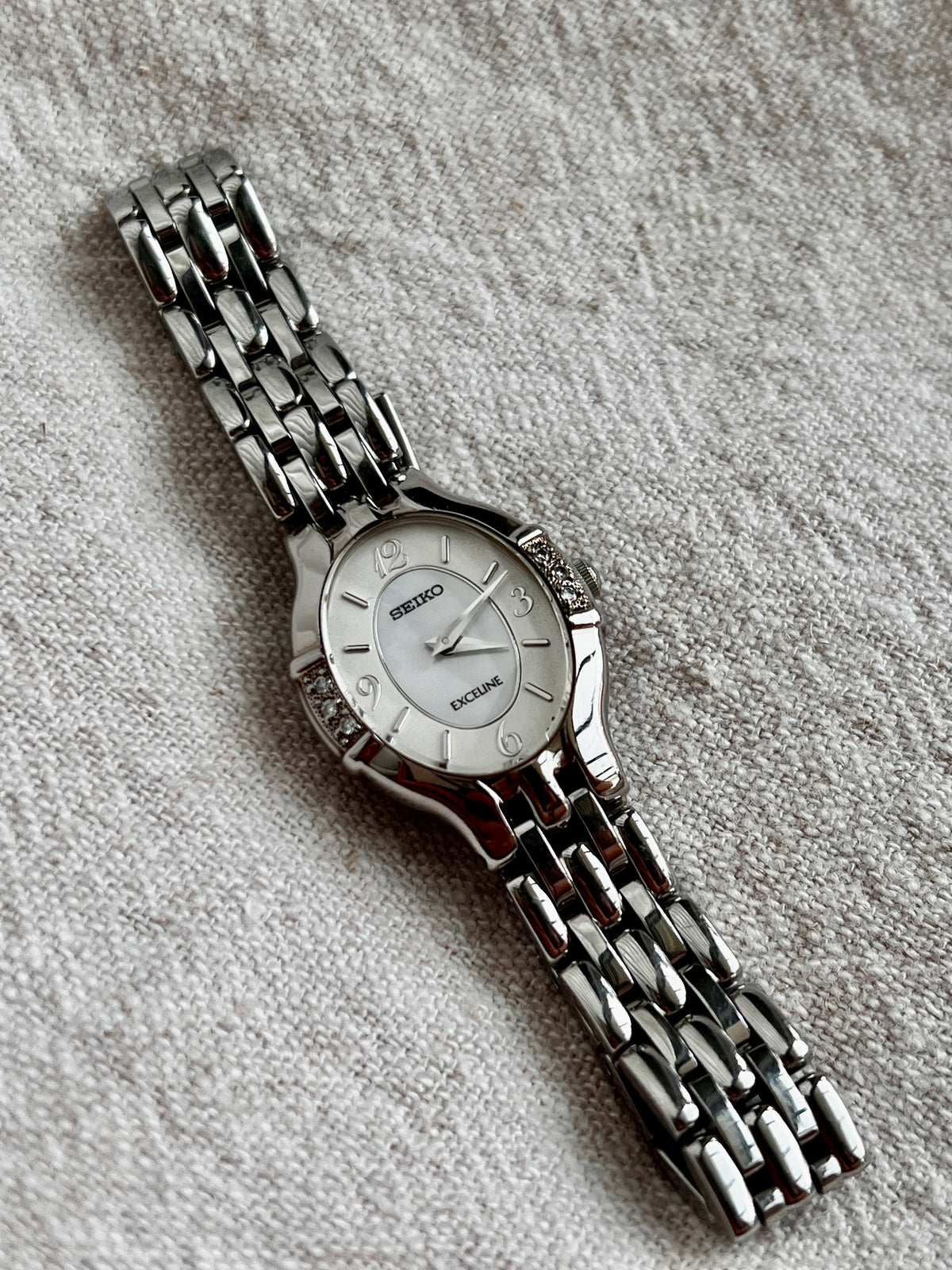 Seiko Exceline Oval Diamond Bezel Watch, product photograph 3.
